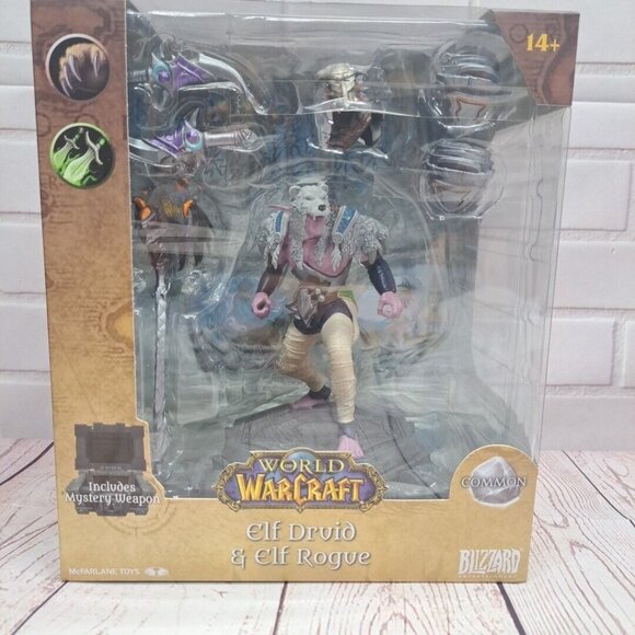 NIB McFarlane Blizzard WOW World of Warcraft Elf Druid and Elf Rogue Figures - Picture 1 of 6